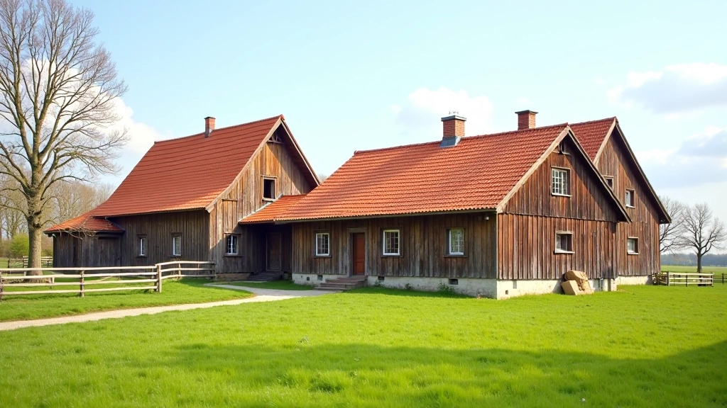 Tradicionāls Vidzemes lauku sētas komplekss ar sarkanu jumtu pie Aivieksti